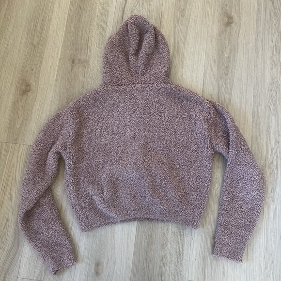 Skims Cozy Knit Loungewear Hoodie L/XL & Wide Leg Pants S\M Set Rose Clay - Picture 3 of 10